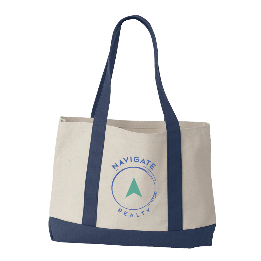 Cotton Canvas Two-Tone Boat Tote