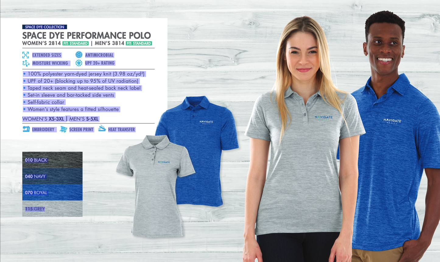Space Dye Performance Polo