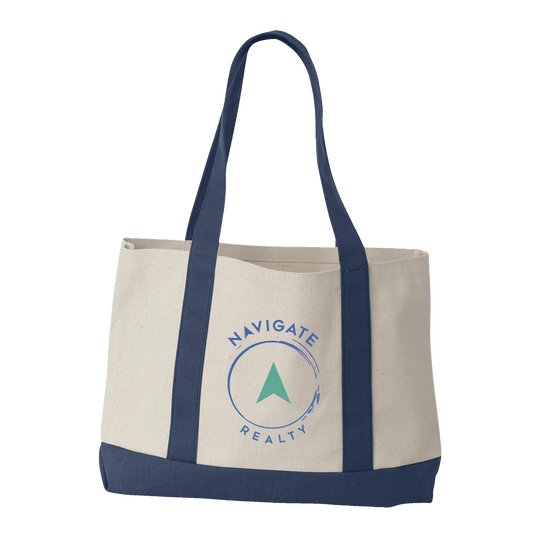 Cotton Canvas Two-Tone Boat Tote